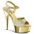 Pleaser Sandalia de Tacón DELIGHT-609G Dorado Metalizado Cromo EU-40 / US-10