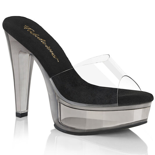 Fabulicious MARTINI-501 Zuecos con Plataforma Tono Claro Ahumado Negro EU-37 / US-7