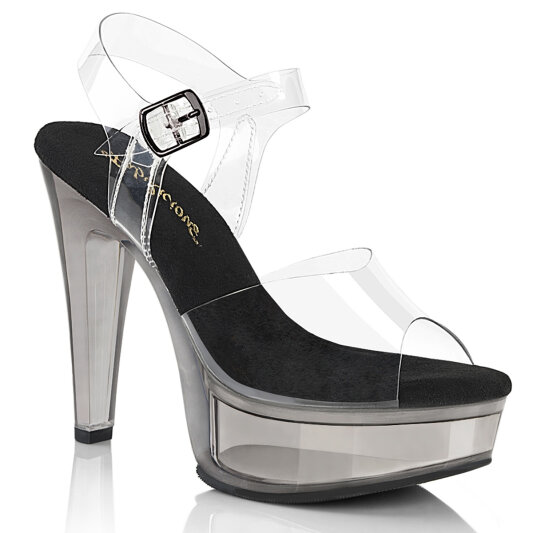 Fabulicious MARTINI-508 Sandalias de Plataforma Tono Claro Ahumado Negro EU-38 / US-8