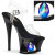 Pleaser MOON-708DIA Sandalias de Plataforma Charol Negro EU-35 / US-5