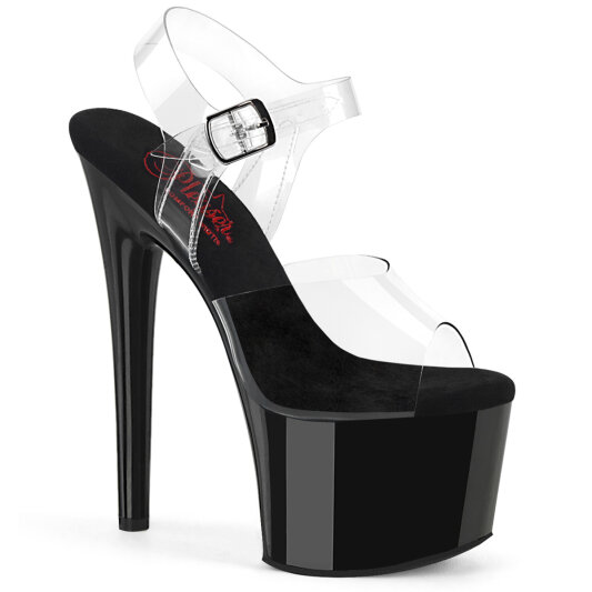 Pleaser PASSION-708 Sandalias de Plataforma Negro Tono Claro EU-35 / US-5