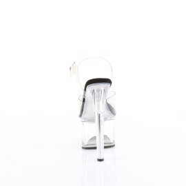 Pleaser PASSION-708 Sandalias de Plataforma Negro transparente Transparente EU-38 / US-8