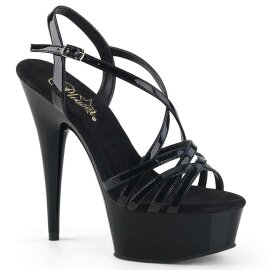 Pleaser Sandalia de Tacón DELIGHT-613 Negro Charol...