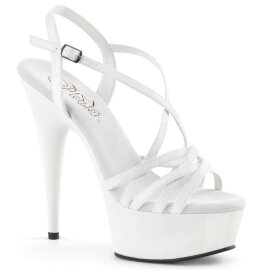 Pleaser Sandalia de Tacón DELIGHT-613 Blanco...