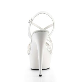 Pleaser Sandalia de Tacón DELIGHT-613 Blanco Charol EU-35 / US-5