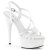 Pleaser Sandalia de Tacón DELIGHT-613 Blanco Charol EU-35 / US-5