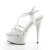 Pleaser Sandalia de Tacón DELIGHT-613 Blanco Charol EU-37 / US-7