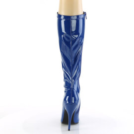 Pleaser SEDUCE-2000 Botas hasta la rodilla azul Charol EU-37 / US-7