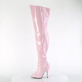 Pleaser SEDUCE-3000WC Botas por encima de la rodilla Charol rosa pastel EU-37 / US-7