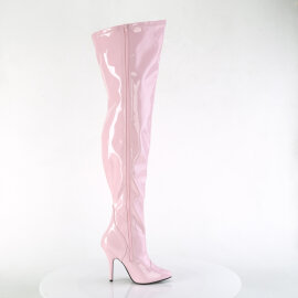 Pleaser SEDUCE-3000WC Botas por encima de la rodilla Charol rosa pastel EU-37 / US-7