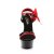 Pleaser Sandalia de Tacón DELIGHT-615 Negro Rojo EU-35 / US-5