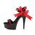 Pleaser Sandalia de Tacón DELIGHT-615 Negro Rojo EU-35 / US-5