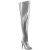 Pleaser SEDUCE-3000WC Botas por encima de la rodilla Piel Sintética metalizada Plata EU-37 / US-7
