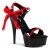 Pleaser Sandalia de Tacón DELIGHT-615 Negro Rojo EU-37 / US-7