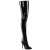 Pleaser SEDUCE-4000 Botas por encima de la rodilla Charol Negro EU-37 / US-7