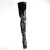 Pleaser SEDUCE-4000 Botas por encima de la rodilla Charol Negro EU-37 / US-7