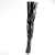Pleaser SEDUCE-4000 Botas por encima de la rodilla Charol Negro EU-37 / US-7