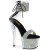 Pleaser SKY-327RSI Sandalias Plataforma pedrería plata Negro EU-39 / US-9