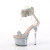 Pleaser SKY-327RSI Sandalias Plataforma pedrería plata beige EU-37 / US-7