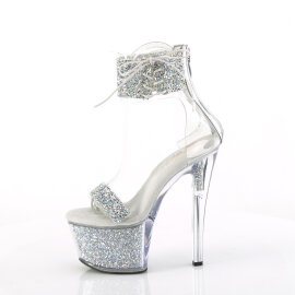 Pleaser SKY-327RSI Sandalias Plataforma pedrería plata EU-35 / US-5