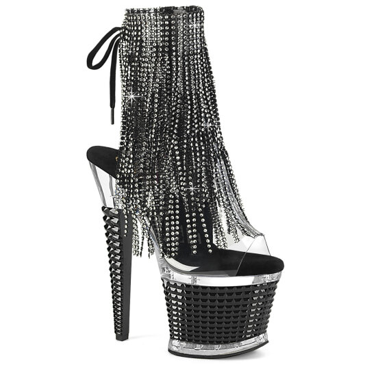 Pleaser SPECTATOR-1017RSF Sandalias Plataforma Tono Claro pedrería Negro EU-38 / US-8