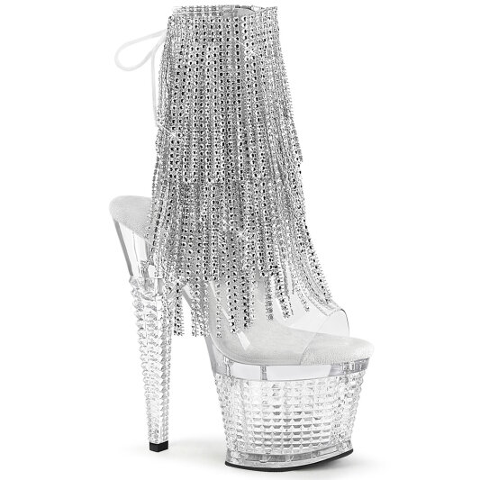 Pleaser SPECTATOR-1017RSF Sandalias Plataforma Tono Claro pedrería Plata EU-37 / US-7
