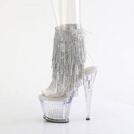 Pleaser SPECTATOR-1017RSF Sandalias Plataforma Tono Claro pedrería Plata EU-37 / US-7