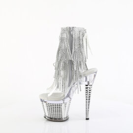 Pleaser SPECTATOR-1017RSF Sandalias Plataforma Cromo Tono Claro pedrería Plata EU-37 / US-7