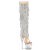 Pleaser SPECTATOR-3019C-RSF Botas por encima de la rodilla con Plataforma Pedrería transparente Plata EU-37 / US-7