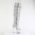 Pleaser SPECTATOR-3019C-RSF Botas por encima de la rodilla con Plataforma Pedrería transparente Plata EU-37 / US-7
