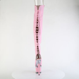 Pleaser SPECTATOR-3030 Botas por encima de la rodilla con Plataforma de Piel Sintética rosa Tono Claro EU-38 / US-8