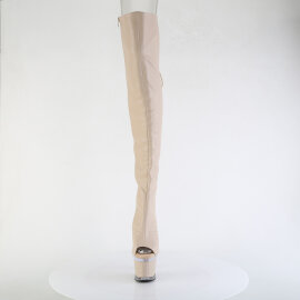 Pleaser SPECTATOR-3030 Botas por encima de la rodilla con Plataforma de Piel Sintética color beige Tono Claro EU-37 / US-7