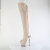 Pleaser SPECTATOR-3030 Botas por encima de la rodilla con Plataforma de Piel Sintética color beige Tono Claro EU-37 / US-7