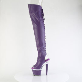 Pleaser SPECTATOR-3030 Botas por encima de la rodilla con Plataforma de Piel Sintética color morado Tono Claro EU-37 / US-7