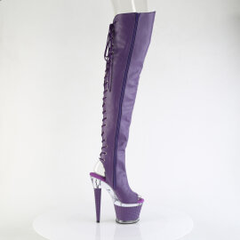 Pleaser SPECTATOR-3030 Botas por encima de la rodilla con Plataforma de Piel Sintética color morado Tono Claro EU-37 / US-7