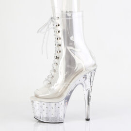 Pleaser STARDUST-1021C-7 Botines Plataforma Tono Claro pedrería Transparente EU-39 / US-9