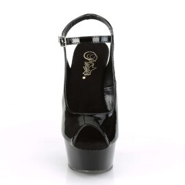 Pleaser Sandalia de Tacón DELIGHT-655 Negro Charol...