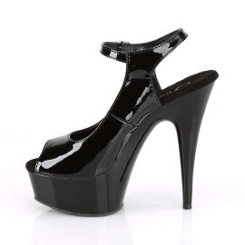 Pleaser Sandalia de Tacón DELIGHT-655 Negro Charol EU-36 / US-6
