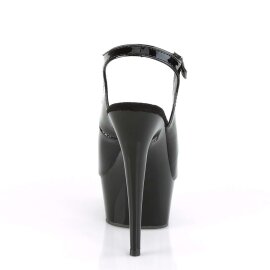 Pleaser Sandalia de Tacón DELIGHT-655 Negro Charol EU-36 / US-6