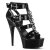 Pleaser Sandalia de Tacón DELIGHT-658 Negro Charol EU-35 / US-5