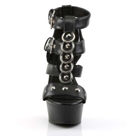 Pleaser Sandalia de Tacón DELIGHT-658 Negro Cuero...