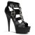 Pleaser Sandalia de Tacón DELIGHT-658 Negro Cuero Sintético EU-35 / US-5