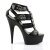Pleaser Sandalia de Tacón DELIGHT-658 Negro Cuero Sintético EU-35 / US-5