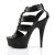 Pleaser Sandalia de Tacón DELIGHT-658 Negro Cuero Sintético EU-37 / US-7