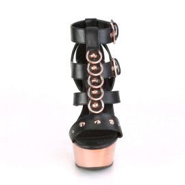 Pleaser Sandalia de Tacón DELIGHT-658 Negro Oro...