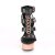 Pleaser Sandalia de Tacón DELIGHT-658 Negro Oro Rosado Claro Metalizado EU-35 / US-5