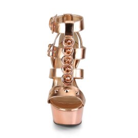 Pleaser Sandalia de Tacón DELIGHT-658 Oro Rosado...