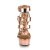 Pleaser Sandalia de Tacón DELIGHT-658 Oro Rosado Claro Metálico Metalizado Purpurina EU-36 / US-6