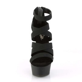 Pleaser Sandalia de Tacón DELIGHT-659 Negro Elástico Piel Sintética EU-41 / US-11