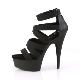 Pleaser Sandalia de Tacón DELIGHT-659 Negro Elástico Piel Sintética EU-35 / US-5